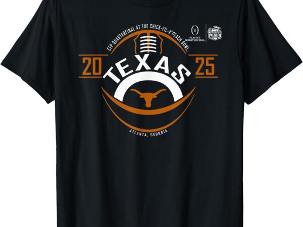 Texas longhorns peach bowl cfp 2024-2025 football black t-shirt