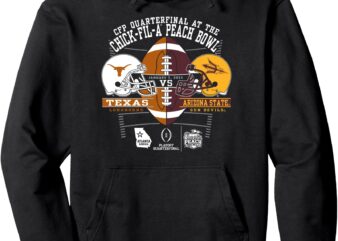 Texas Longhorns vs Arizona State Sun Devils Peach Bowl 2025 Pullover Hoodie