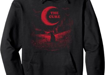 The Cure Vintage Cat Moon Funny The Cure Cat Lover Women Men Pullover Hoodie