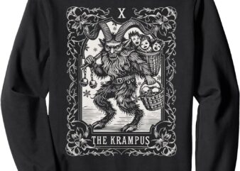 The Krampus Tarot Card Goth Christmas Krampus Scary Horror Sweatshirt