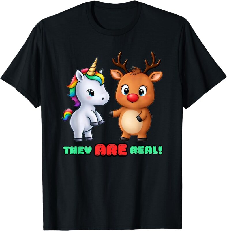 They ARE Real! Rudolph Meets Unicorn Holiday Christmas T-Shirt