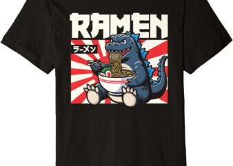 Tokyo Japan Monster Japanese Giant Baby Kaiju Eating Ramen Premium T-Shirt