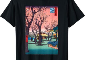 Traditional Japanese Cherry Blossom Woodblock Ukiyo-e Art T-Shirt