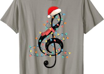 Treble Clef Christmas Lights Music Christmas Lover Musician T-Shirt