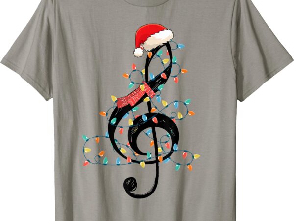 Treble clef christmas lights music christmas lover musician t-shirt