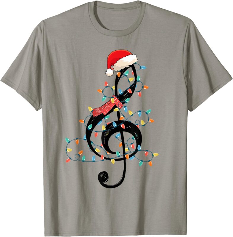 Treble Clef Christmas Lights Music Christmas Lover Musician T-Shirt