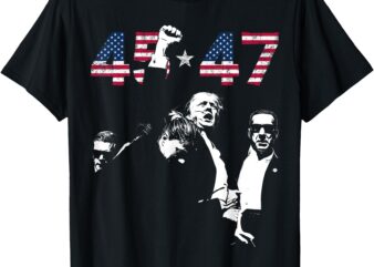 Trump 45 47 Fight Fight Fight Inauguration Day 2025 MAGA Tee T-Shirt