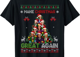 Trump Supporter Christmas Tree Dream Team Daddys Home 45 47 T-Shirt