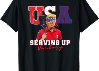 USA Pickleball Champ Patriotic Trump & Pickleball T-Shirt