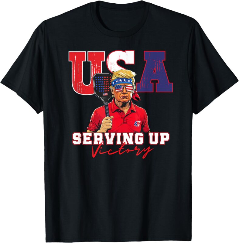 USA Pickleball Champ Patriotic Trump & Pickleball T-Shirt