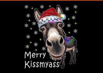 Merry Kissmyass Donkey Sarcastic Xmas PNG