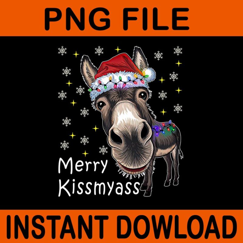 Merry Kissmyass Donkey Sarcastic Xmas PNG