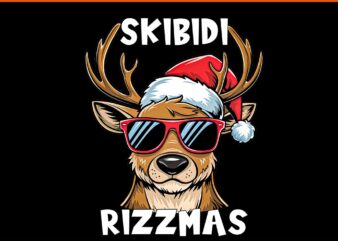 Skibidi Rizzmas Christmas Rizz Reindeer PNG