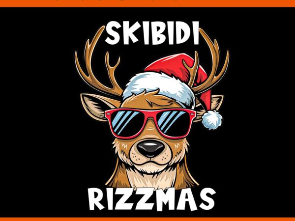 Skibidi rizzmas christmas rizz reindeer png t shirt template vector