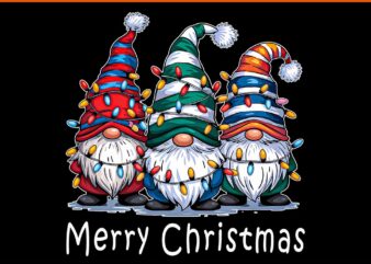 Gnomes Merry Christmas Light PNG, Family Gnome Xmas PNG