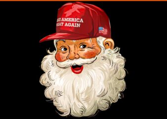 Retro Make Christmas Great Again Trump Christmas Maga Santa PNG