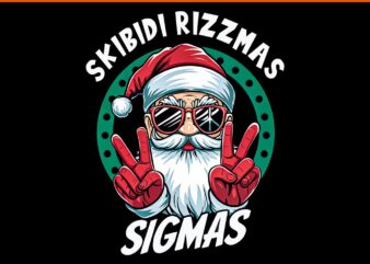 Skibidi Rizzmas Sigmas Santa Peace Sign PNG