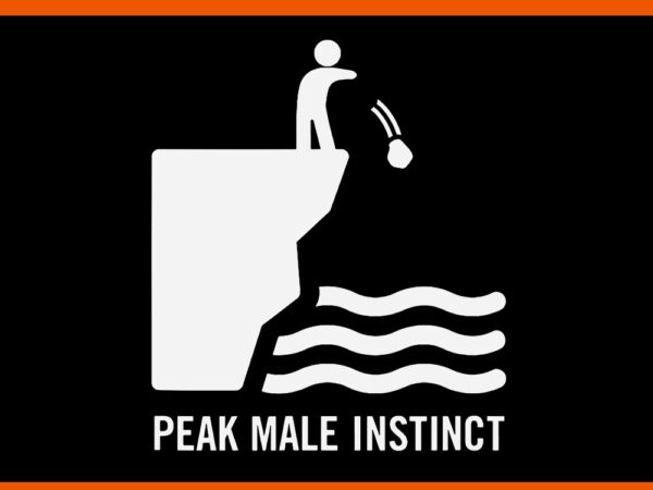 Peak male instinct humor svg t shirt illustration