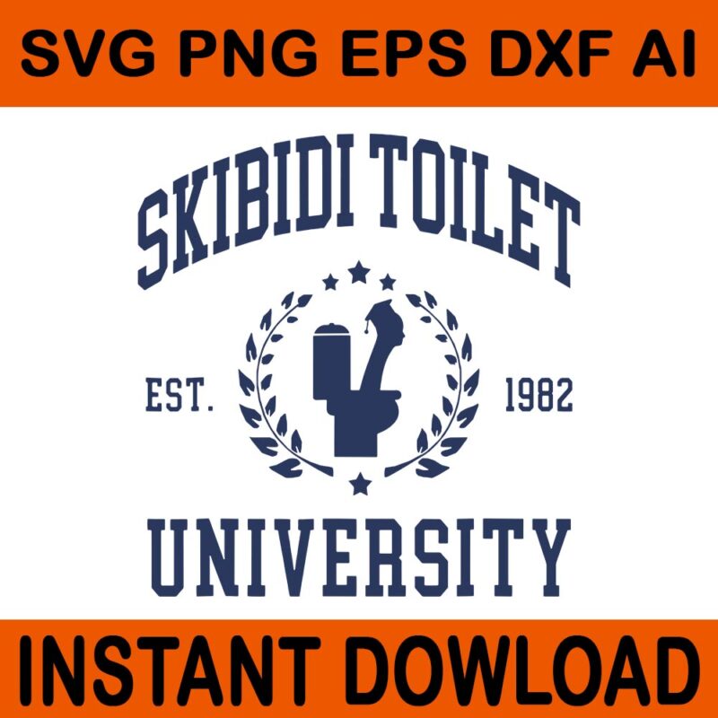 Skibidi Toilet University SVG, Skibidi Meme SVG