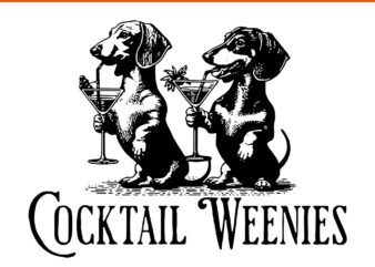 Martini Cocktail Dachshund SVG, Cocktail Weenies Dachshund SVG