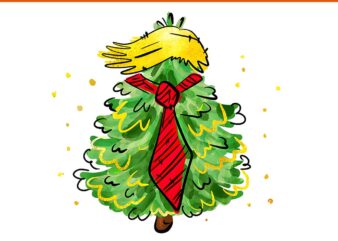 Trump Christmas USA PNG, Trump Hair Tree Christmas PNG, Trump Tree Christmas PNG