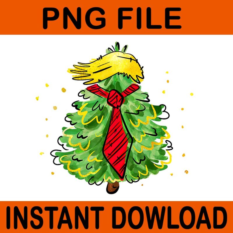 Trump Christmas USA PNG, Trump Hair Tree Christmas PNG, Trump Tree Christmas PNG