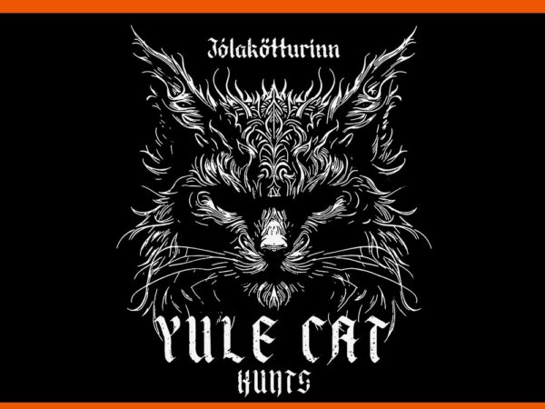 Jólakötturinn christmas yule cat hunts svg vector clipart