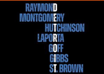 Raymond Montgomery Hutchinson Laporta Goff Gibbs St Brown SVG