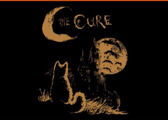 The Cure Vintage Cat Moon SVG, The Cure Cat Lover SVG