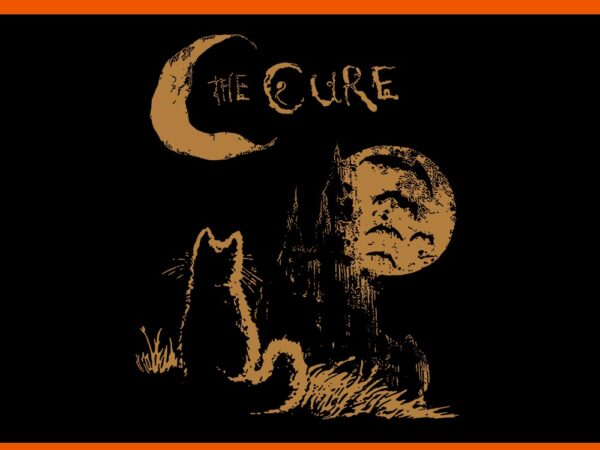 The cure vintage cat moon svg, the cure cat lover svg t shirt designs for sale