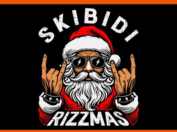 Skibidi rizzmas christmas svg, rizz santa claus charisma svg, skibidi rizzmas santa svg t shirt template vector