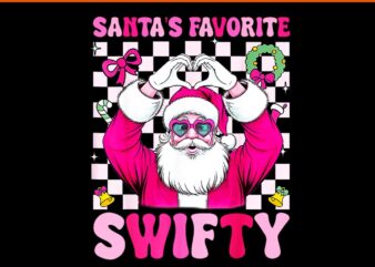 Santa’s Favorite Swifty Merry Christmas Groovy Xmas Lights PNG