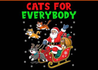 Cats For Everybody Christmas Cat PNG, Santa Cat Christmas PNG