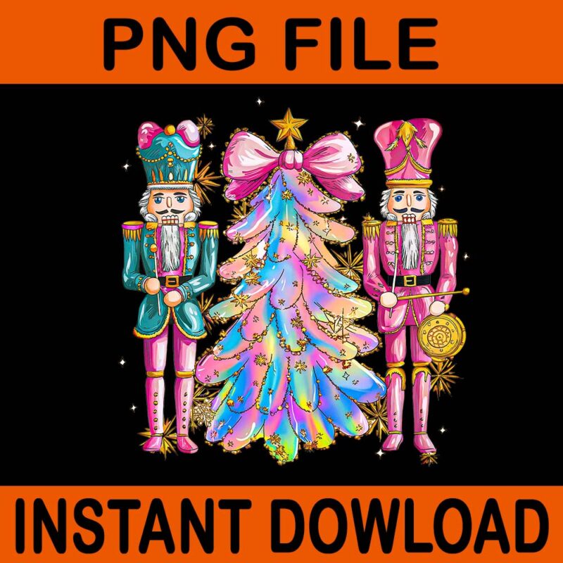 Coquette Christmas Tree Pink Nutcrackers PNG, Coquette Christmas Tree PNG