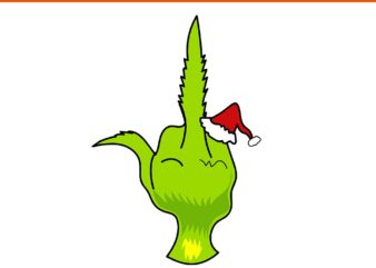 Green Hand Middle Finger Xmas Santa SVG