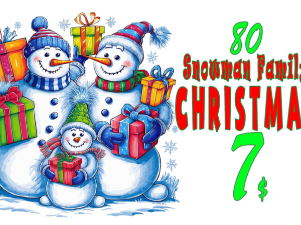 Trendy christmas snowman santa claus t-shirt design bundle of 80 designs – download instantly retro vintage tee illustration clipart bundle