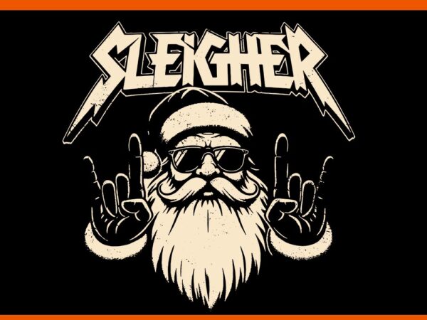 Christmas sleigher santa rock svg, santa rocker xmas svg t shirt vector file