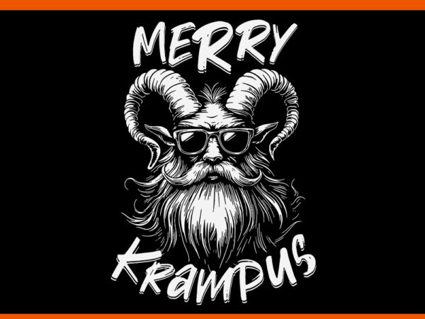 Merry krampus mythical christmas horror svg, merry krampus svg t shirt designs for sale