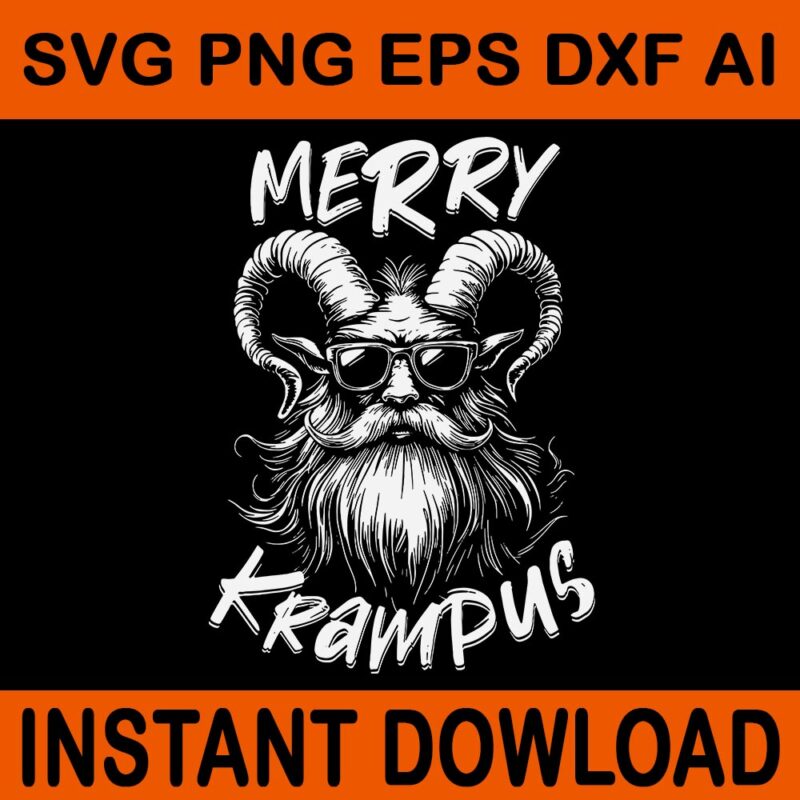 Merry Krampus Mythical Christmas Horror SVG, Merry Krampus SVG