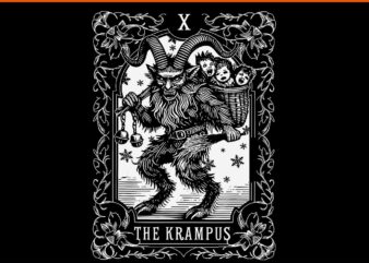 Krampus Tarot Card Design Christmas Season Evil SVG