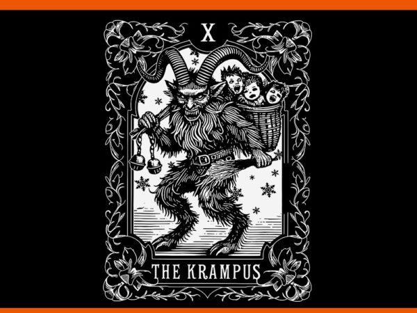 Krampus tarot card design christmas season evil svg