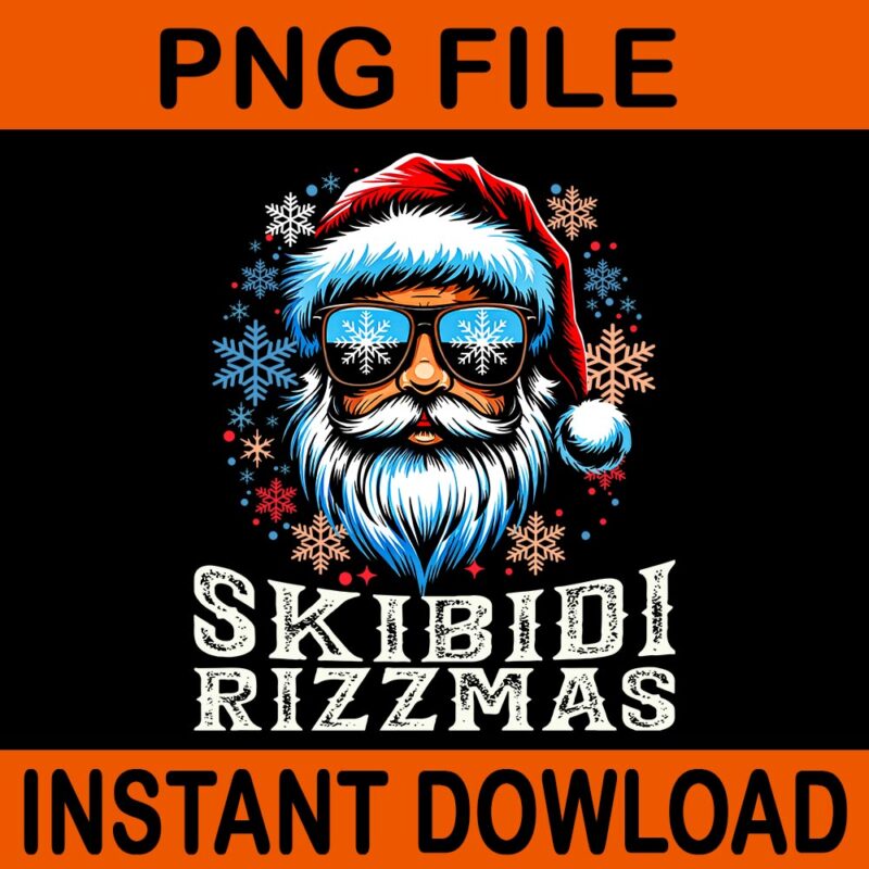 Skibidi Rizzmas Christmas Santa PNG, Rizzmas Santa Claus PNG