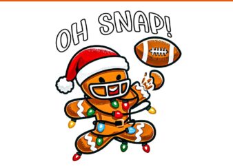 Oh Snap Gingerbreadman Christmas Football PNG