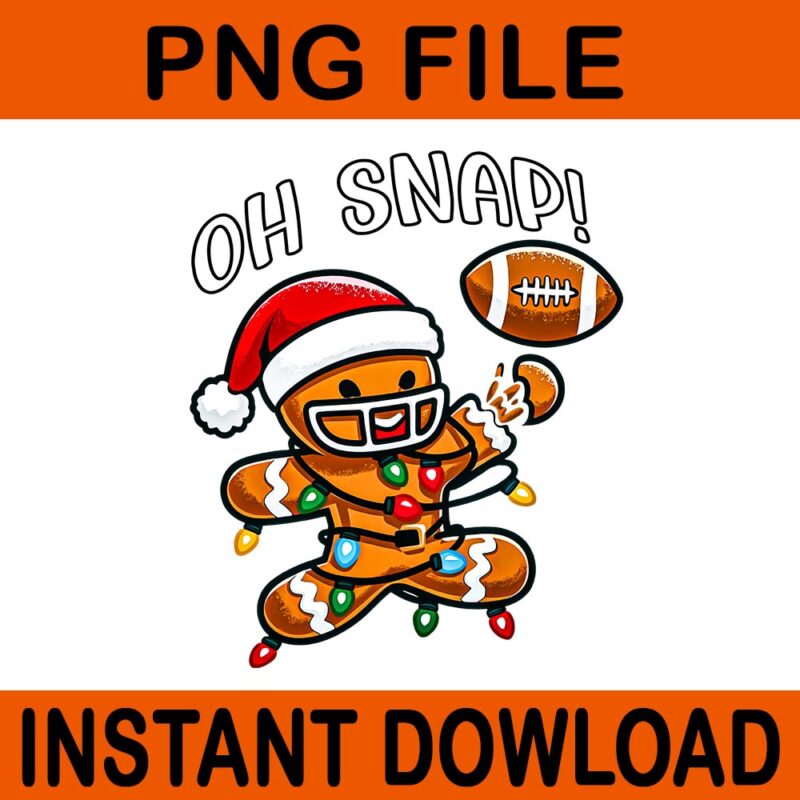 Oh Snap Gingerbreadman Christmas Football PNG