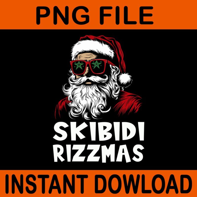 Skibidi Rizzmas Christmas Santa Claus PNG, Merry Rizz Mas Sigmas Santa PNG, Skibidi Rizzmas Santa PNG