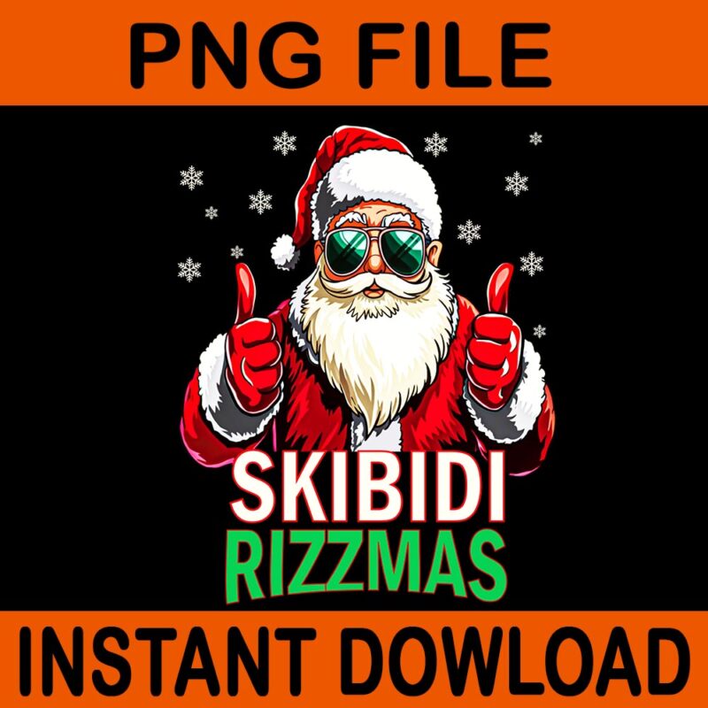 Skibidi Rizzmas Santa PNG, Santa Rizzmas Christmas PNG, Skibidi Santa Christmas PNG