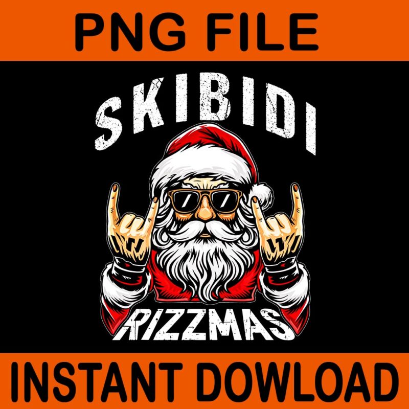 Skibidi Rizzmas Santa PNG, Santa Rizzmas Christmas PNG, Skibidi Santa Christmas PNG