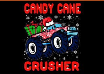 Candy Cane Crusher Xmas Monster Truck PNG, Candy Cane Crusher PNG