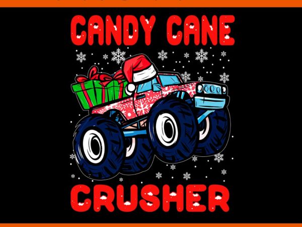 Candy cane crusher xmas monster truck png, candy cane crusher png t shirt vector file