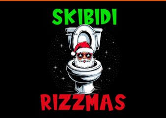 Skibidi Rizzmas Toilet Santa White Elephant Christmas PNG, Skibidi Rizzmas Santa PNG